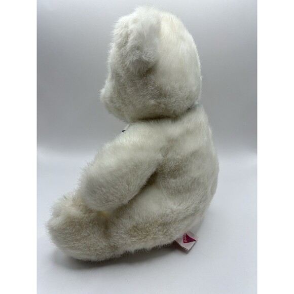Vintage Dakin White Bear Plush Stuffed Animal Blue Bow 11” Sitting Fuzzy 1990 - Picture 11 of 15